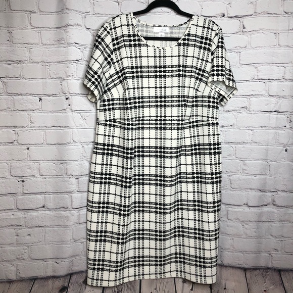 Motherhood maternity black & cream plaid dress 2X - Picture 2 of 9